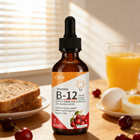 Complément alimentaire liquide à base de vitamine B12 500 mcg 60 ml, absorption rapide, stimulant énergétique, gouttes de vitamine, compléments à base de plantes