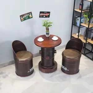American retro metal bar stool coffee shop milk tea shop leisure chair