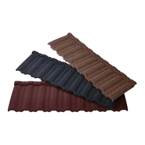 Building Or Decorations Material Roof Tile Classic Stone Metal Brown Coated Roof Tile With 2.7kg Per Piece