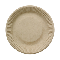 Assiettes en canne à sucre de 7 pouces, écologiques, jetables, en papier, compostables, plats ronds