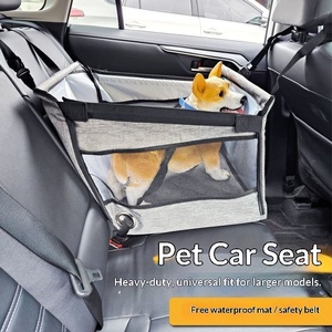 Siège de voiture pliable pour animaux de compagnie, siège rehausseur de voyage pour animaux avec ceinture de sécurité, coussin double face lavable et poche de rangement, produits pour chiens - Product Image 2