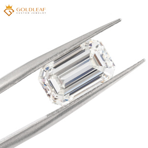 Diamant de laboratoire taille émeraude Goldleaf avec certificat IGI # 761522458 Vente en gros de pierres précieuses blanches de couleur D, 1CT, 2CT, 3CT, pour la fabrication de bijoux - Product Image 3