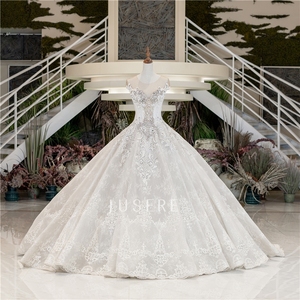 Lujo pesado con cuentas caro estilo <span class=keywords><strong>de</strong></span> Oriente Medio boda real vestido <span class=keywords><strong>de</strong></span> <span class=keywords><strong>novia</strong></span> con tren - Product Image 1