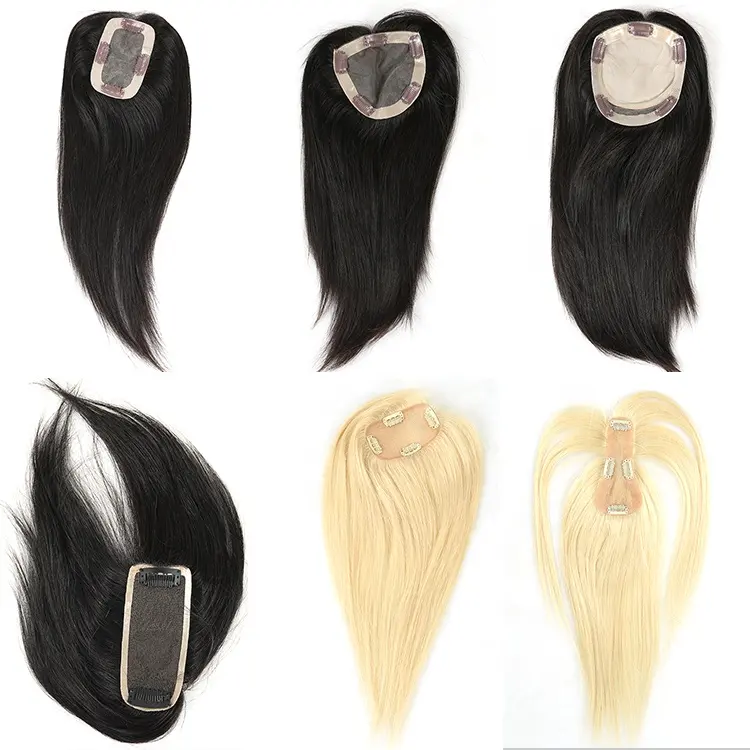Ready To Ship Straight Hairpiece Wig Volume Hair Extension Lace Base With Clip In Women Toupee