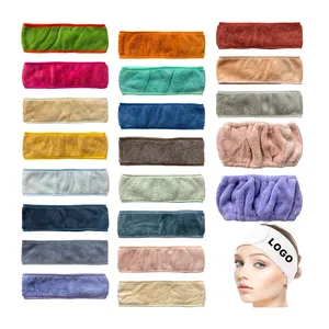 Thấp moq biểu tượng tùy chỉnh mặt cotton đàn hồi tóc ban nhạc căng khăn mặt rửa mỹ phẩm Spa Headband