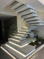 Escalier en spirale métallique sur mesure, arc rotatif, pour villa auto-construite, duplex, loft intégré, verre de luxe léger