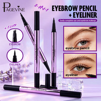 In Stock Factory Price <strong>Best</strong>-selling 2-in-1 Waterproof Sweat-proof Smudge-proof <strong>Water</strong> Eyebrow Pencil + <strong>Eyeliner</strong>