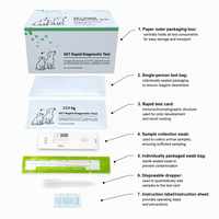 Kaset Tes Cepat Antigen Coronavirus Canine CCV Colloidal Gold Kit Diagnostik Veteriner untuk Perlengkapan Laboratorium Tes Anjing