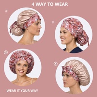 Meilleure vente transfrontalière : Bonnet de travail chirurgical réversible à imprimé animalier de dessin animé, à longue queue et à volants, très élastique, 100%