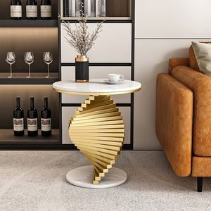 Sofá de Estilo Italiano para Sala de Estar, de Lujo Ligero, con Detalles de Mármol, Varios Mesas de Centro Metálicas Creativas para Balcón - Product Image 3