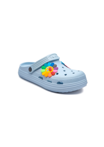 Sandali Zoccoli per Bambini Taglia 19 Blu con Pins Animati Scarpe Estive per Ragazze Slip-On con Suola in EVA - Product Image 1
