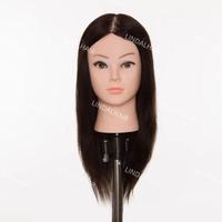 LINDALHAIR Tête de mannequin de coiffure Elite-Caractéristiques du visage européen, cheveux humains vierges, apparence personnalisable pour l'entraînement des cheveux