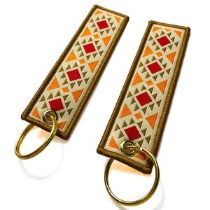 OEM <b>Custom</b> Metal <b>Keychain</b> with Red Embroidery Remove Air Aviation Tagged Embroidery <b>Keychain</b> Promotional Carabiners & Keychains - Product Image 3