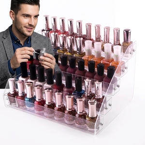 Rak <span class=keywords><strong>Display</strong></span> Akrilik Transparan Tinggi Modern dengan Lapisan Pernis, Dapat Disesuaikan, 4 Tingkat, untuk Lipstik, Parfum, Perhiasan, dan Cat Kuku - Product Image 6