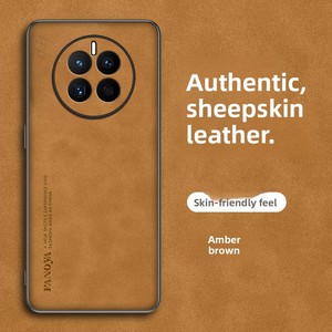 Étui de téléphone de luxe antichoc en similicuir de couleur unie fait main pour <span class=keywords><strong>Mate</strong></span> 50/<span class=keywords><strong>Mate</strong></span> 50E avec cordon et chaîne, <span class=keywords><strong>design</strong></span> intégral - Product Image 4