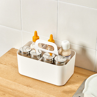 Panier de rangement multifonctionnel et écologique en plastique PP durable avec poignée pour articles divers dans la salle de bain