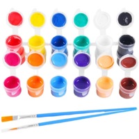 Fournitures de peinture acrylique professionnelles 5ML 12 couleurs de peinture artisanale avec 2 pinceaux pour les projets d'art et de bricolage