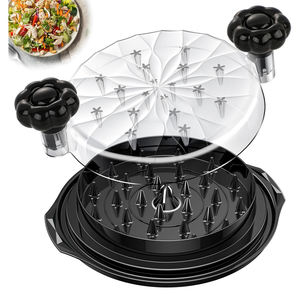 Nouveau rond en plastique manuel cuit porc déchiqueter la viande déchiqueteuses outil de barbecue déchiqueteuse de poulet antidérapante avec ventouse pour la cuisine - Product Image 1