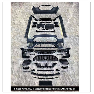 Classe C W206 Mise à niveau <span class=keywords><strong>AMG</strong></span> C63 Pare-chocs avant et arrière Calandre Jupes latérales Déflecteur arrière Kit de carrosserie pour Mercedes-Benz - Product Image 5