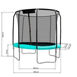 <span class=keywords><strong>Trampoline</strong></span> rebondissant de 15 pieds pour enfants en plein air pour <span class=keywords><strong>fixation</strong></span> de cerceau de basket-ball portable avec filet de clôture facile à assembler - Product Image 3
