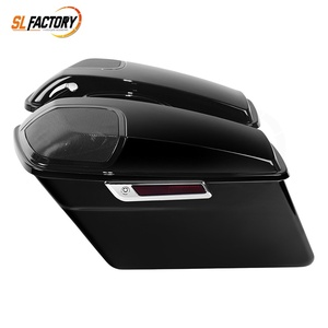 Sacoches de <span class=keywords><strong>moto</strong></span> durables noires mates avec fermoirs chromés et grilles pour haut-parleurs, compatibles avec Harley Touring Road Glide Street Glide 14-23 - Product Image 1