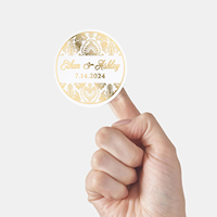 Etiqueta de vinilo transparente Lámina de oro personalizada Troquelado 'Gracias' Pegatinas Logotipo transparente Impresora Etiqueta de transferencia Característica de raspado