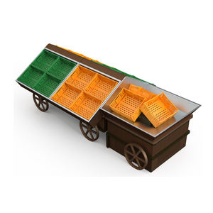 High Capacity Ergonomic Display Angle Modular <b>Basket</b> Layout Vegetable Display Rack - Product Image 3