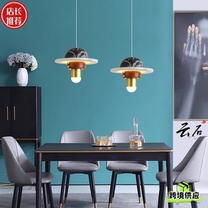Modern Marble Pendant Lamp Led Gold Finish For Dining Room Bar Counter <b>Lighting</b> Designers Choice - Product Image 1
