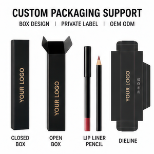Crayon à lèvres minéral bio longue tenue 20 couleurs, porte-crayon noir en bois, marque privée, logo personnalisé pour maquillage de fête - Product Image 5