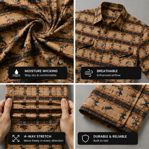 เสื้อเชิ้ตคาวบอยผู้ชายสไตล์ตะวันตก แขนสั้น ลายสก็อต ผ้าฝ้าย พิมพ์ลายลำลอง ติดกระดุม คอปก สไตล์ฤดูใบไม้ผลิ ระบายอากาศได้ดี - Product Image 2
