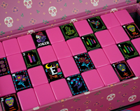 Jeu de Mahjong Américain Jour des Morts, Tuiles en Acrylique Motif Crâne de Sucre Catrina, Jeu de Table d'Halloween, Cadeau
