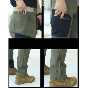 <span class=keywords><strong>Pantaloni</strong></span> Tattici Cargo da Uomo per Esterni Casual <span class=keywords><strong>Idrorepellenti</strong></span> Anti-Strappo con Fodera in Pile Chiusura con Cerniera-per Escursionismo e Lavoro - Product Image 4