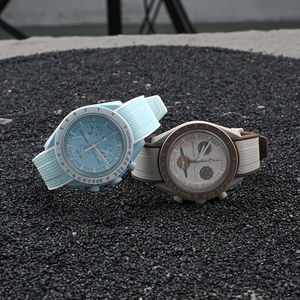 20มม. สายนาฬิกาซิลิโคนนุ่มสำหรับเปลี่ยน Moonwatch สายรัดยางโค้งแบบพรีเมี่ยม - Product Image 5