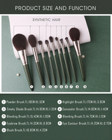 Ensemble de pinceaux de maquillage de luxe professionnels pour le visage, anticernes, haute qualité, 9 pièces, manche en bois écologique, poils synthétiques
