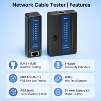 Probador de Cables de Red Multifuncional, Detector de Cables de LAN y Teléfono, Prueba POE en Vivo, Resistente a Sobretensiones de 60V, para Uso en Ingeniería y Hogar