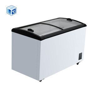 Congélateur commercial en verre CE ETL en gros, congélateur réfrigérateur 340 L +8 ℃ ~-25 ℃   Congélateur à glace pour crème glacée avec portes coulissantes en verre à <span class=keywords><strong>vendre</strong></span> - Product Image 1