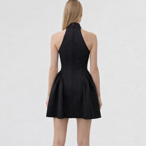 Abito Mini da Donna Personalizzato all'Ingrosso, Sexy e alla Moda, con Collo Halter e Linea ad A Plissettata - Product Image 3