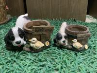 Créatif maison jardin décor chiot jouant avec canards dessin animé résine pots de fleurs plante succulente jardinières micro jardin pots de bonsaï