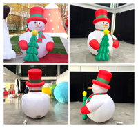 Bonhomme de neige gonflable de Noël imperméable de 2 m, décoration de Noël gonflable publicitaire, lumières LED, installation facile, bonhomme de neige gonflable