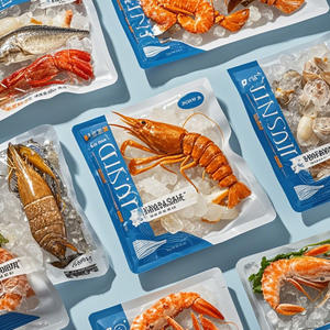 Logotipo de impresión personalizado, mariscos secos resellables, vieiras, camarones, pescado, 3 lados, sellado térmico, producto agrícola, bolsa de calamar seco - Product Image 5