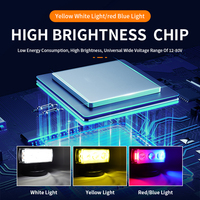 30W LED antibrouillard de travail 3 lentilles près de blanc jaune lointain clignotant rouge et bleu projecteur auxiliaire pour moto 4x4 tout-terrain