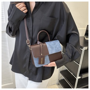 Wholesale 2026 Niche Color Block Mini <b>Square</b> Bag Textured Crossbody Single Shoulder Handbag - Product Image 4