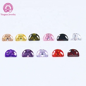 Pietre CZ a Taglio Mezzaluna 5A, Zirconia Cubica Bianca e <span class=keywords><strong>Rosa</strong></span> Granato 2.5x5mm 3x6mm 4x6mm, Zirconia Cubica a Forma <span class=keywords><strong>di</strong></span> Mezzaluna per Gioielli - Product Image 1