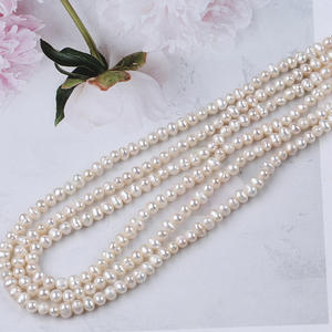 Wholesale 3-4mm Natural White Freshwater Pearl <b>String</b> Loose Pearl for DIY Necklace or <b>Bracelet</b> Spot From Zhuji - Product Image 4