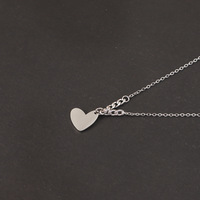 Top Fashion Bijoux Personnalisés Logo Gravé En Acier Inoxydable Collier Couple Cadeau Amour Coeur Collier Ras Du Cou