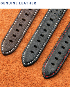 Huanlong สายนาฬิกาหนังแท้วินเทจ20mm, สายนาฬิกาแฮนด์เมด - Product Image 6