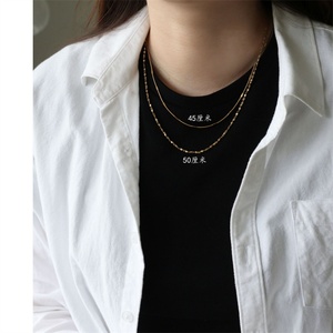 Collar de Cadena Chapado en Oro Personalizado, Delicado Collar Choker de Acero Inoxidable - Product Image 1