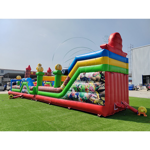 Château gonflable commercial pour enfants avec parcours d'obstacles, toboggan, mur d'escalade, château gonflable <span class=keywords><strong>de</strong></span> saut en PVC - Product Image 3