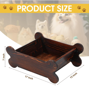 Contenitore per Giocattoli per Cani a Forma di Osso FSC, Cesto Portaoggetti per Cuccioli, Organizzatore per Guinzagli e Cibo, Scatola in Legno per Giocattoli per Animali Domestici per Camera da Letto e Soggiorno - Product Image 2