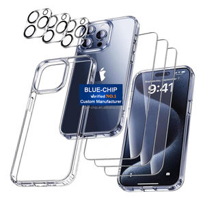 7 에서 1 아이폰에 대한 수비수 16 프로 최대 케이스 6.7 인치 2 팩 강화 유리 화면 보호 렌즈 아이폰 15 14 케이스 - Product Image 1